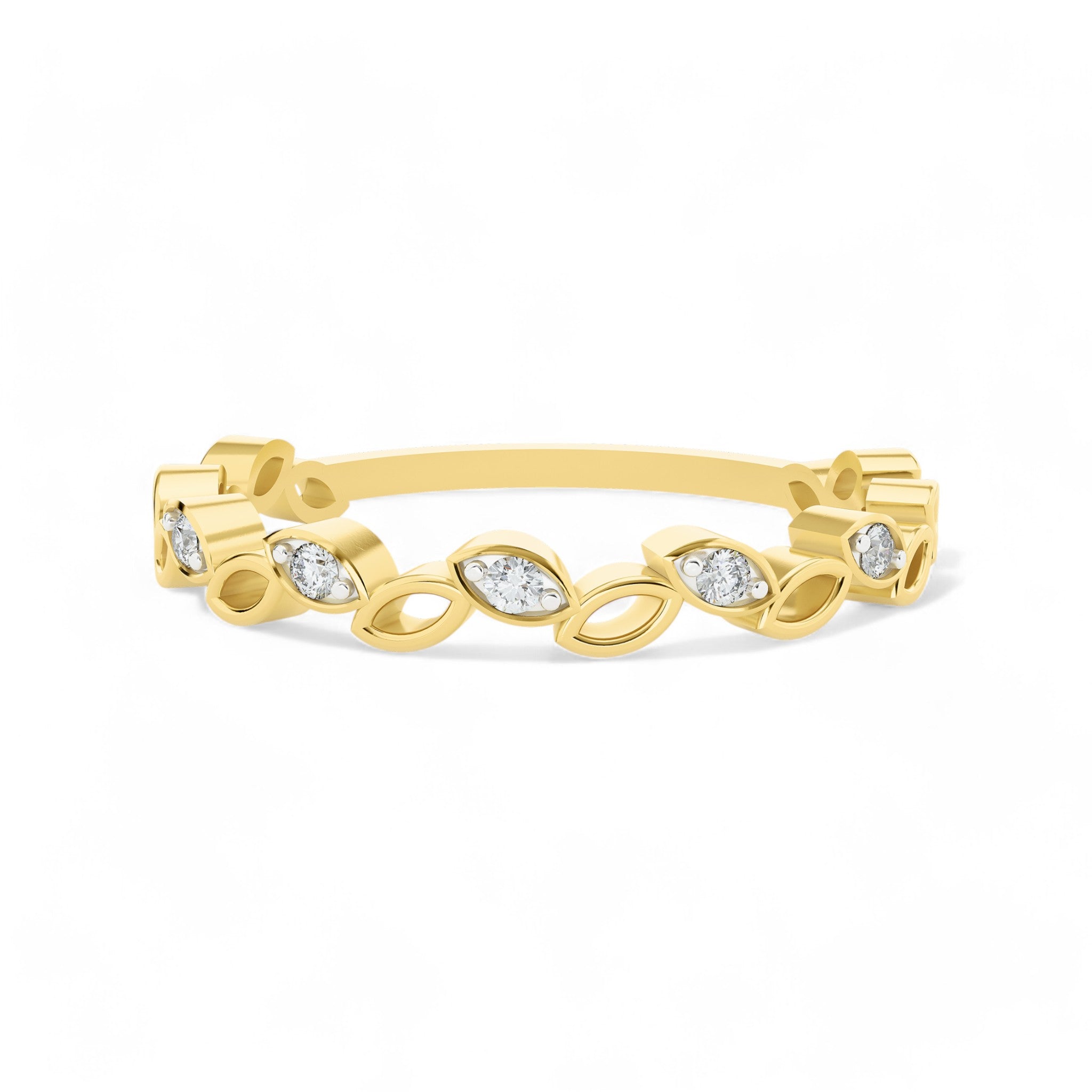 Timeless Leaves Gold Ring | Gold Diamond Jewellery | Lab Grown Diamond Jewellery  Ring